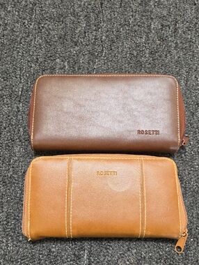 2 Rosetti Zip Wallets Duo in Dark Brown and Light Tan
